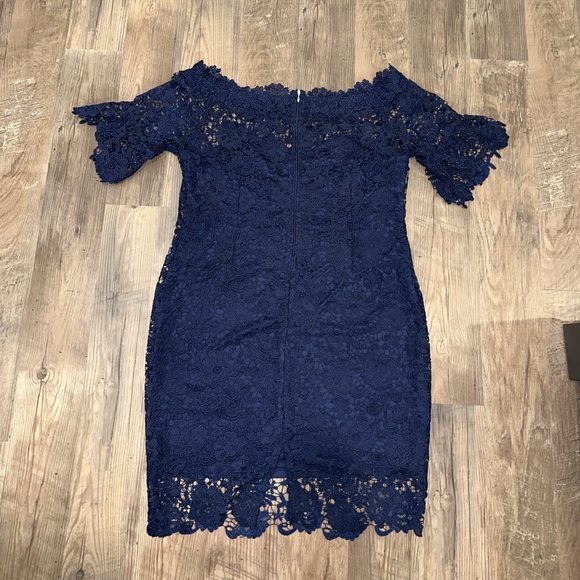 Bardot lace off the shoulder midi dress - Picture 2 of 4